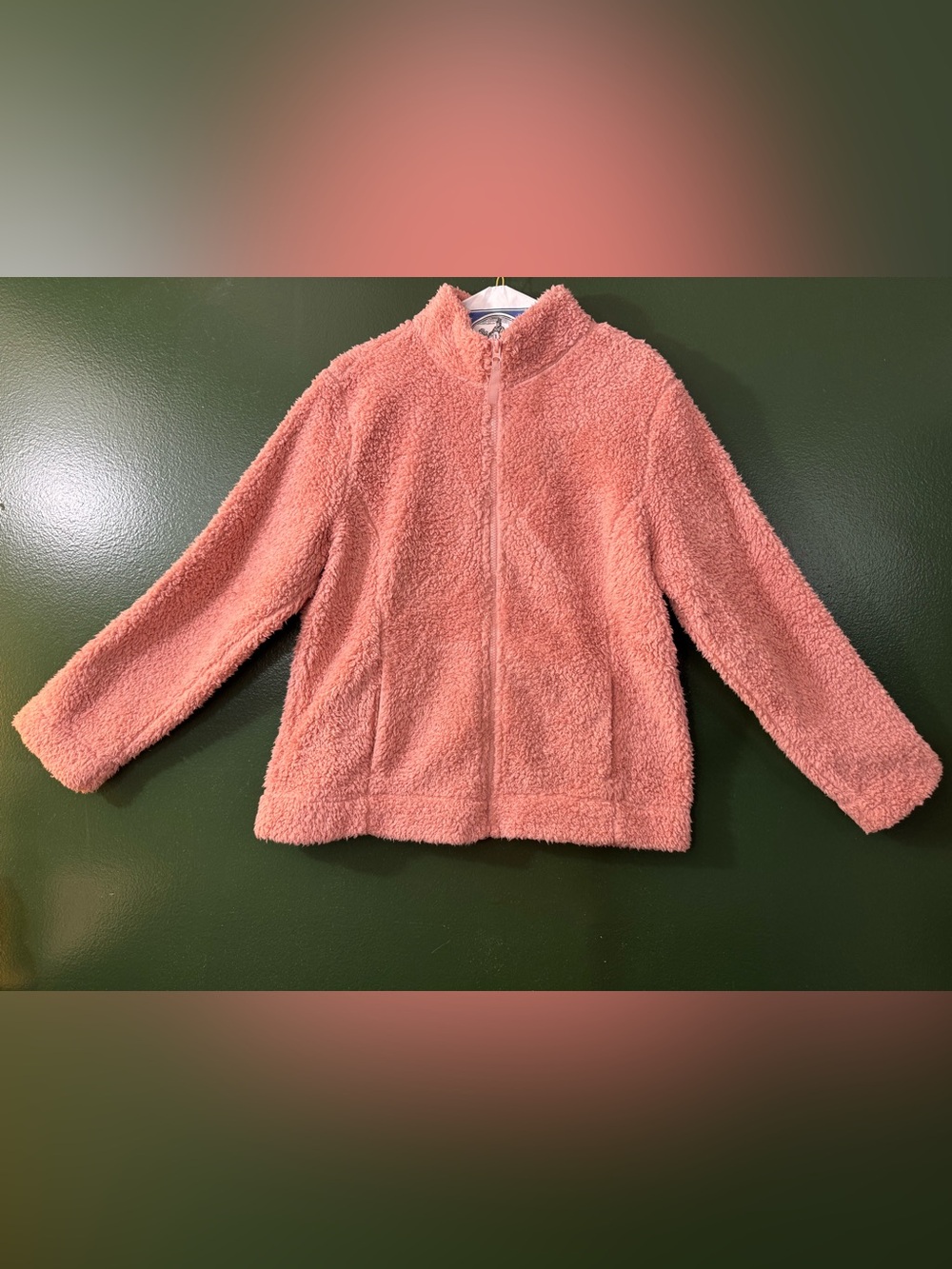 croft & barrow Pink Fuzzy Zip-Front Jacket